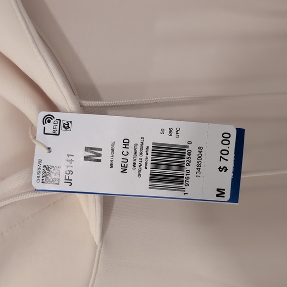 NWT Men Adicolor Neuclassics Hoodie Medium - Wonder White - Picture 3 of 6